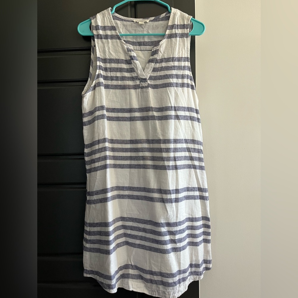 Beachlunchlounge Navy and White Striped Dress